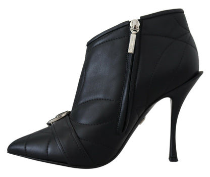 Bottes Cheville Matelassées Bouclées Noires Devotion Dolce & Gabbana
