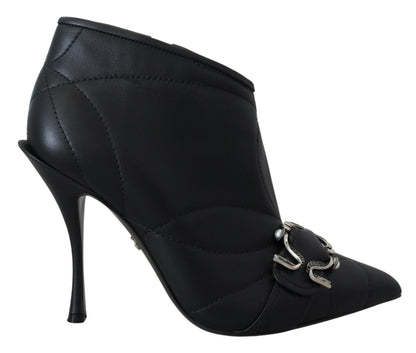 Bottes Cheville Matelassées Bouclées Noires Devotion Dolce & Gabbana