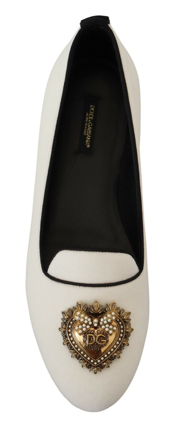 Chaussures plates Dolce & Gabbana en velours blanc