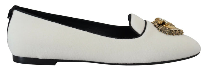 Chaussures plates Dolce & Gabbana en velours blanc