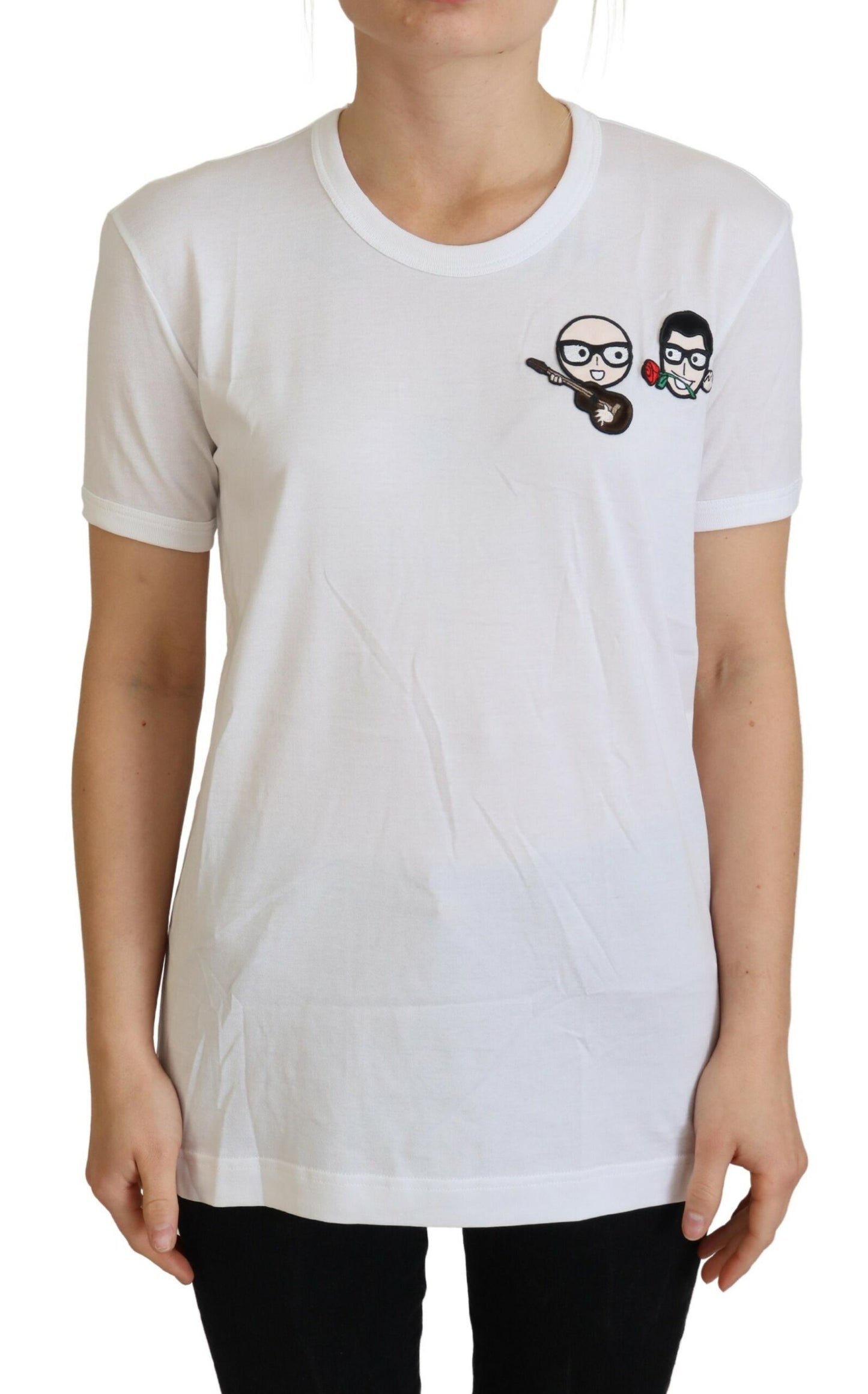 T-shirt Dolce & Gabbana blanc en coton à col rond #dgfamily