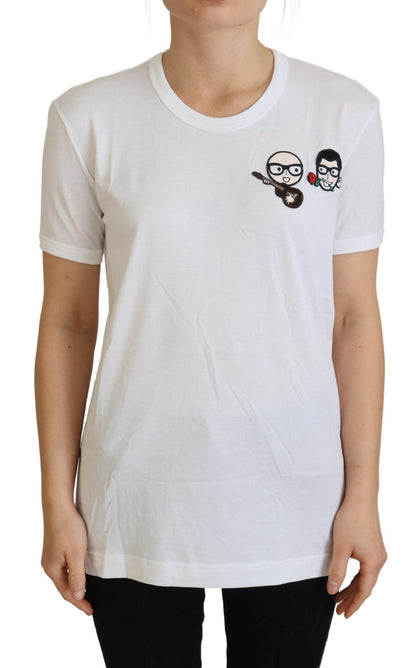 T-shirt Dolce & Gabbana blanc en coton à col rond #dgfamily