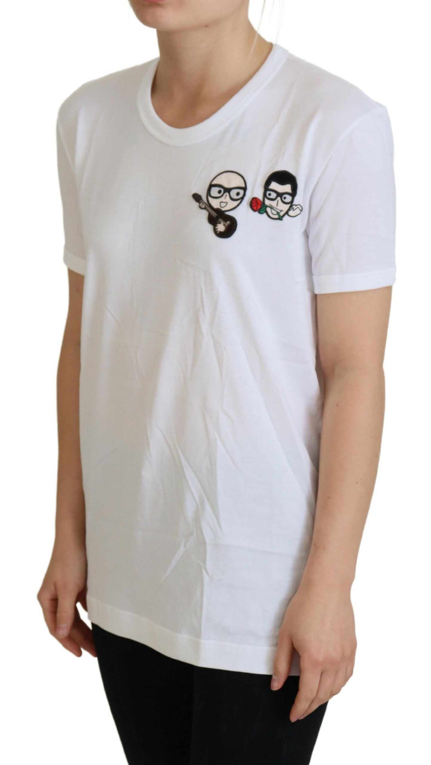 T-shirt Dolce & Gabbana blanc en coton à col rond #dgfamily