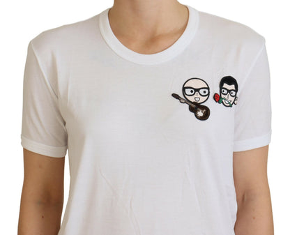 T-shirt Dolce & Gabbana blanc en coton à col rond #dgfamily