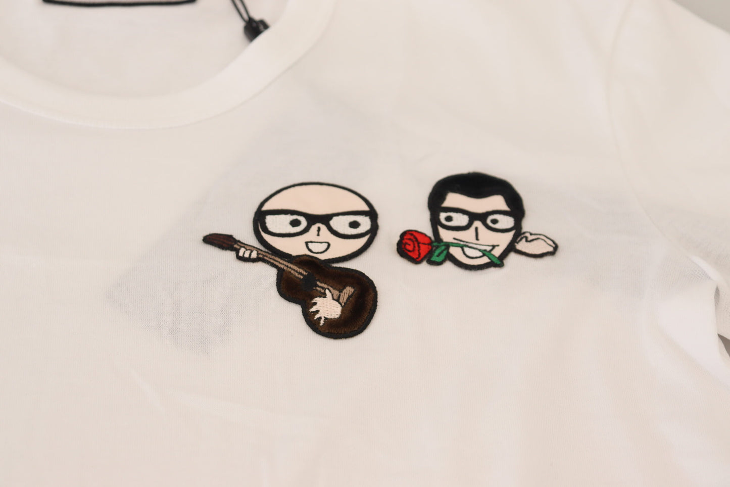 T-shirt Dolce & Gabbana blanc en coton à col rond #dgfamily