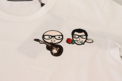 T-shirt Dolce & Gabbana blanc en coton à col rond #dgfamily