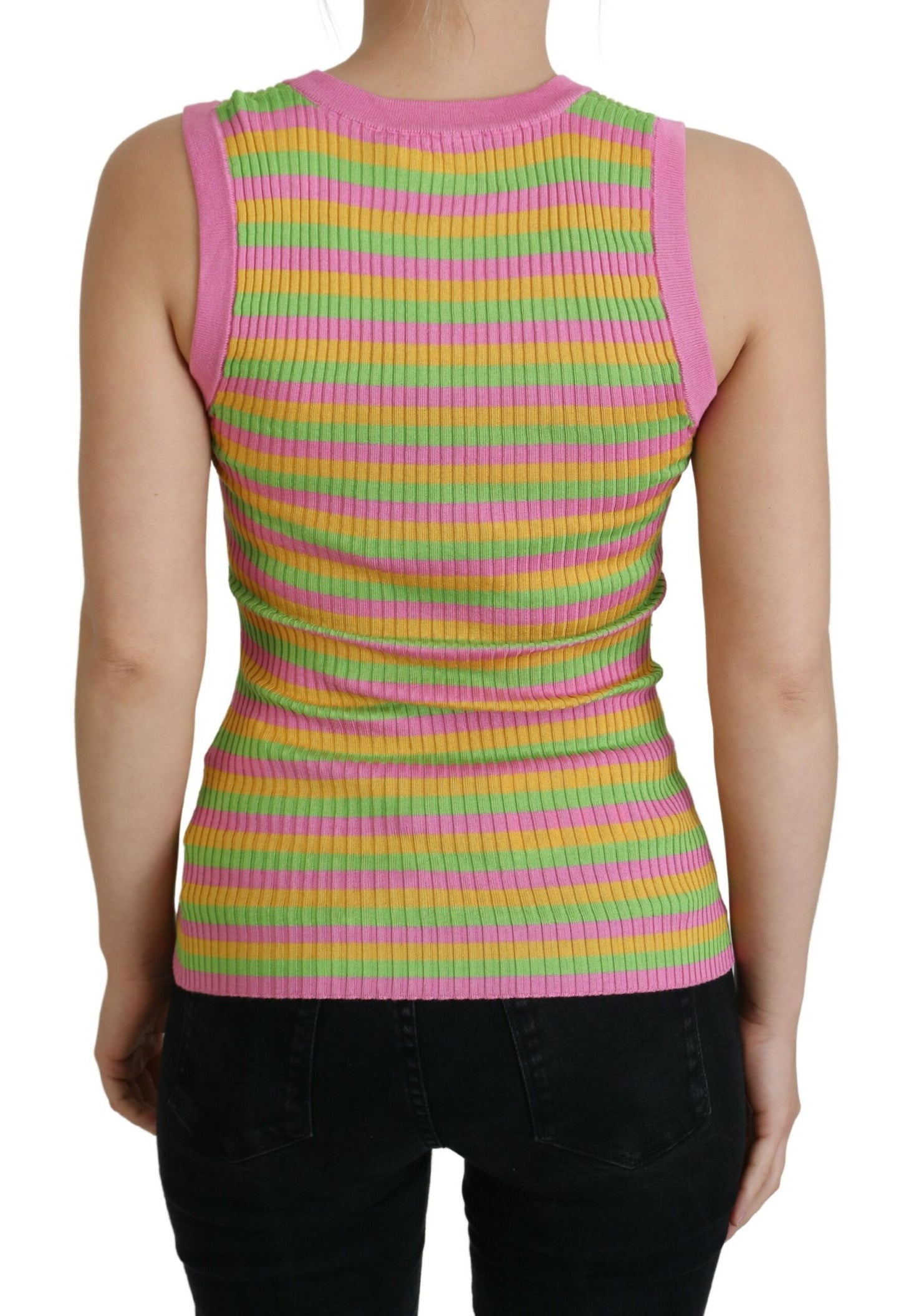 Débardeur gilet en soie multicolore Dolce & Gabbana
