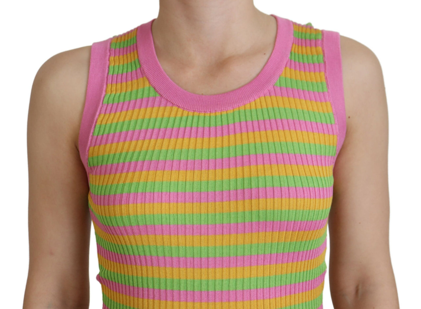 Débardeur gilet en soie multicolore Dolce & Gabbana