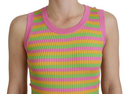 Débardeur gilet en soie multicolore Dolce & Gabbana