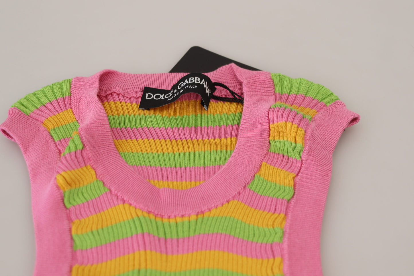 Débardeur gilet en soie multicolore Dolce & Gabbana