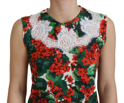 Débardeur gilet Dolce & Gabbana en dentelle de laine florale blanche
