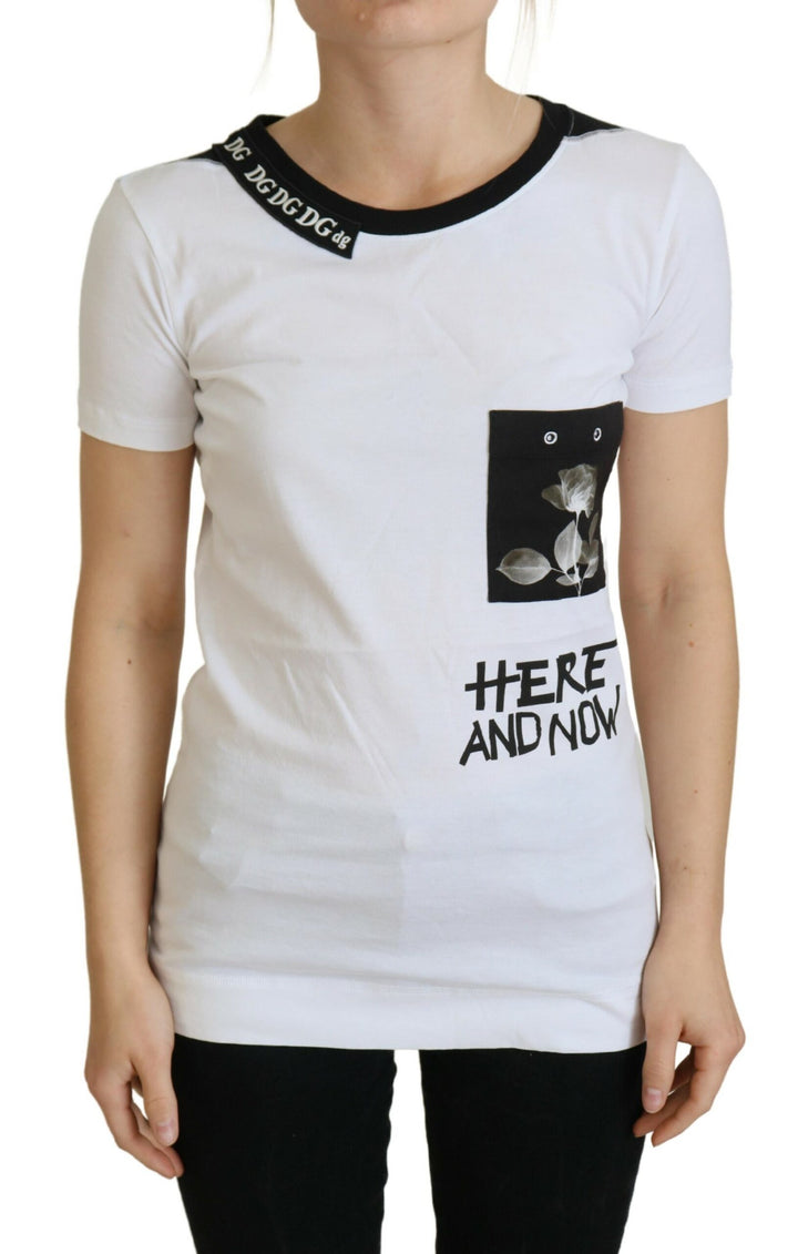 T-shirt col rond en coton blanc Dolce & Gabbana