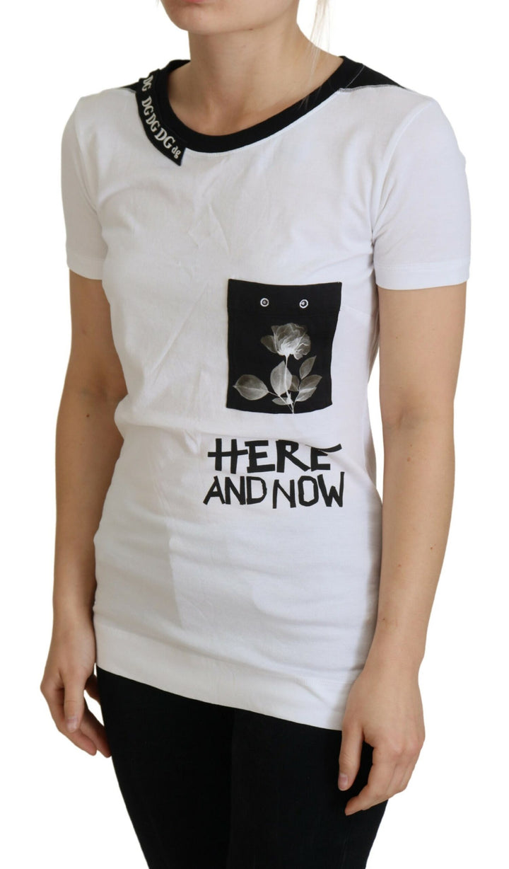 T-shirt col rond en coton blanc Dolce & Gabbana