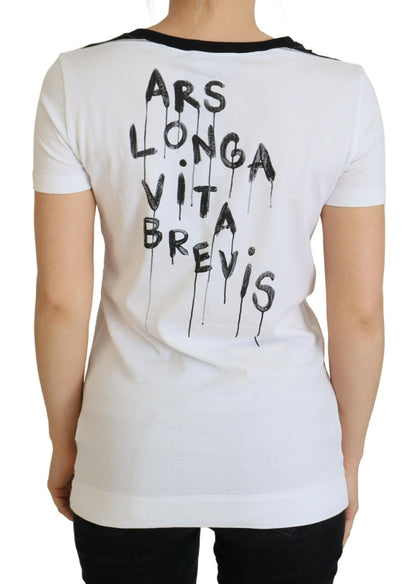 T-shirt col rond en coton blanc Dolce & Gabbana