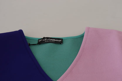 Pull Dolce & Gabbana en viscose à manches longues et col en V multicolore