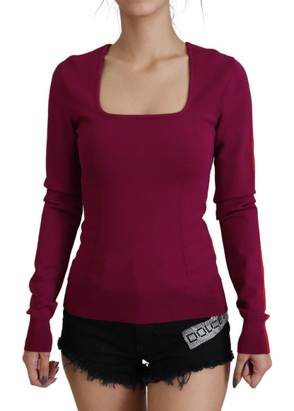 Pull Dolce & Gabbana en viscose multicolore à encolure carrée