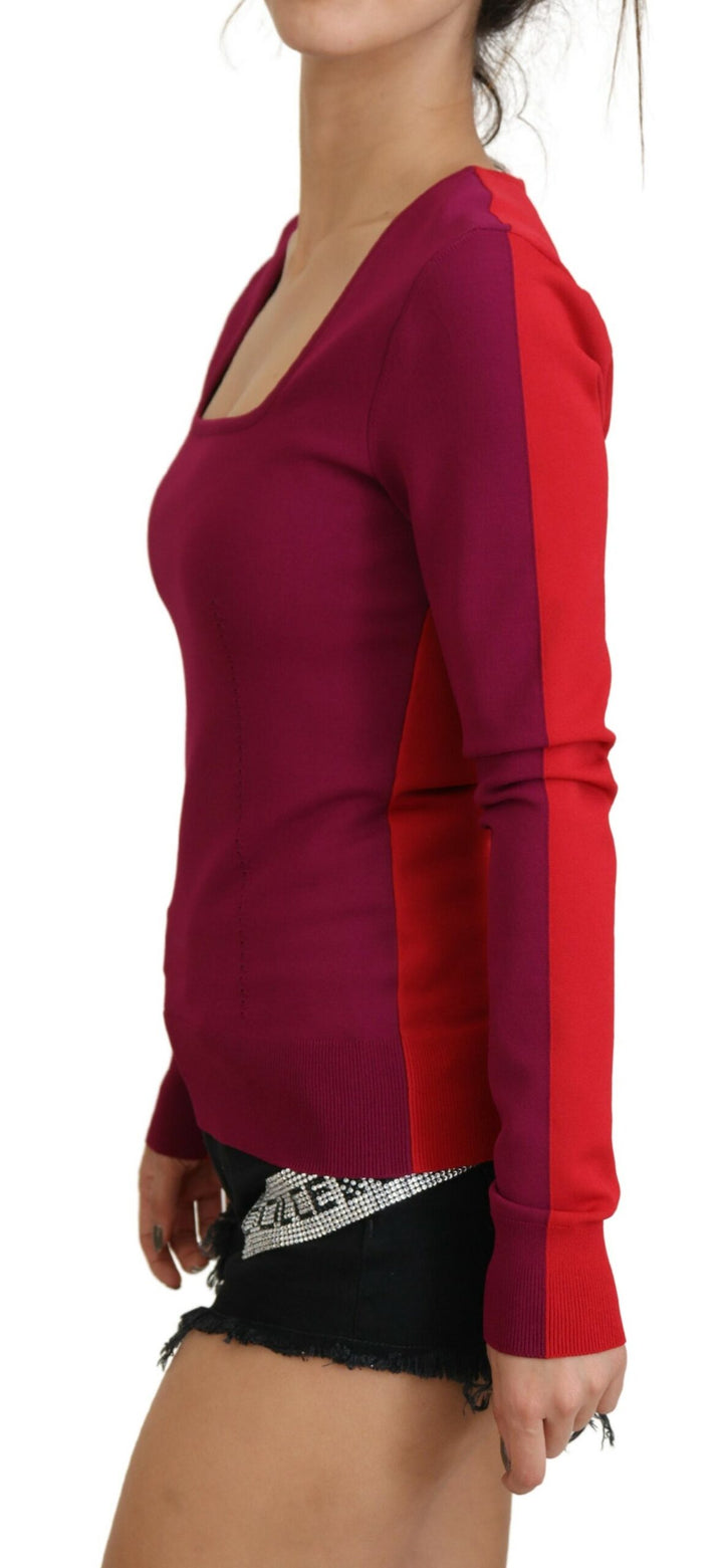 Suéter de viscosa multicolor con cuello cuadrado Dolce & Gabbana