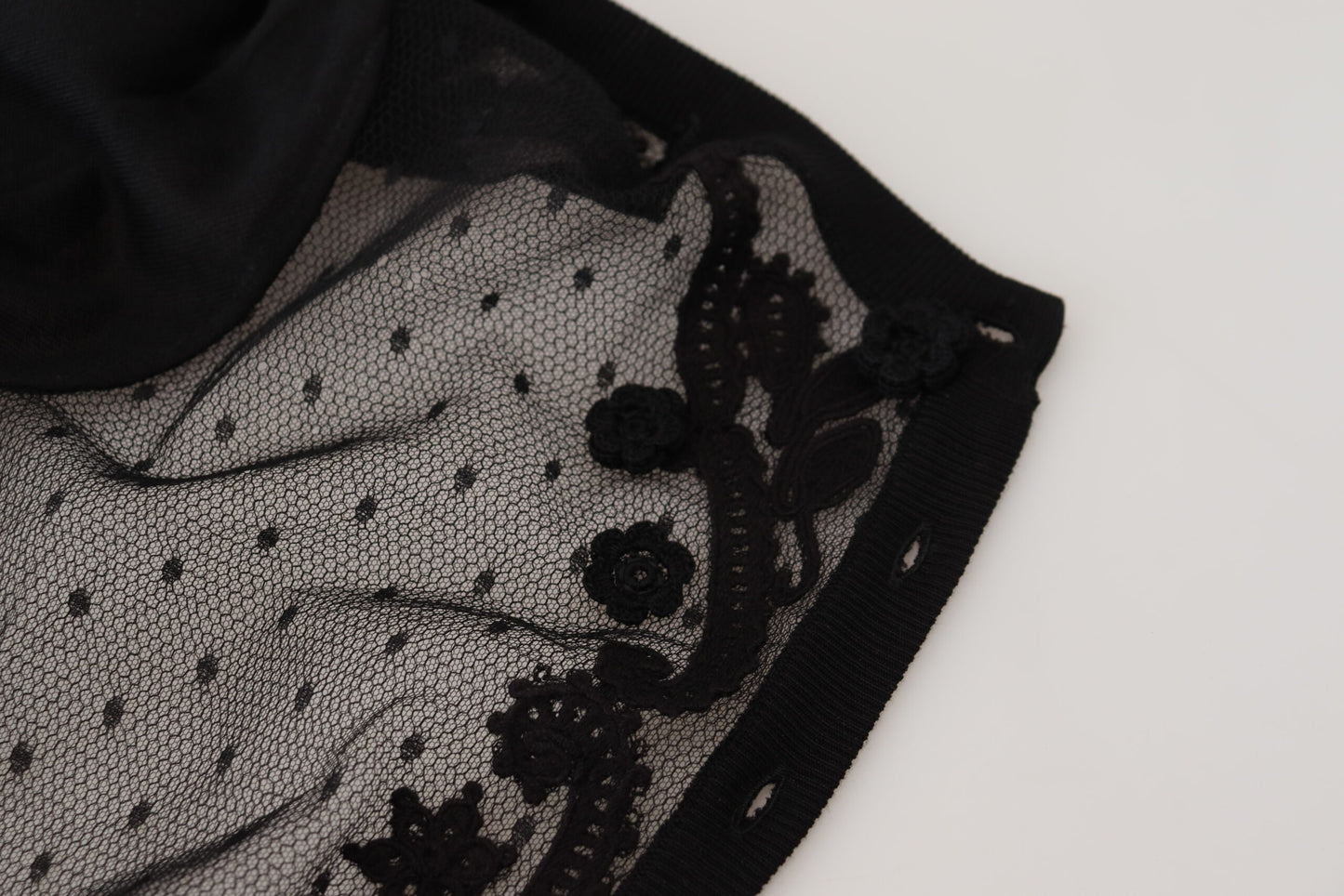 Cardigan en maille boutonnée en dentelle florale noire Dolce & Gabbana