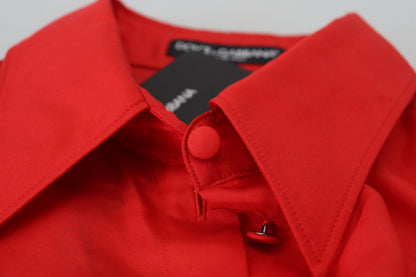 Chemisier Dolce & Gabbana en soie rouge à col et manches longues