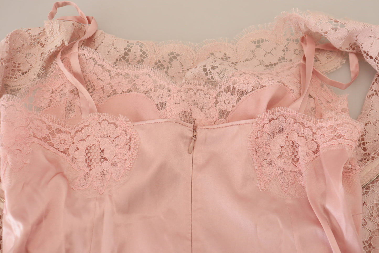 Chemisier top sans manches en dentelle florale rose Dolce & Gabbana