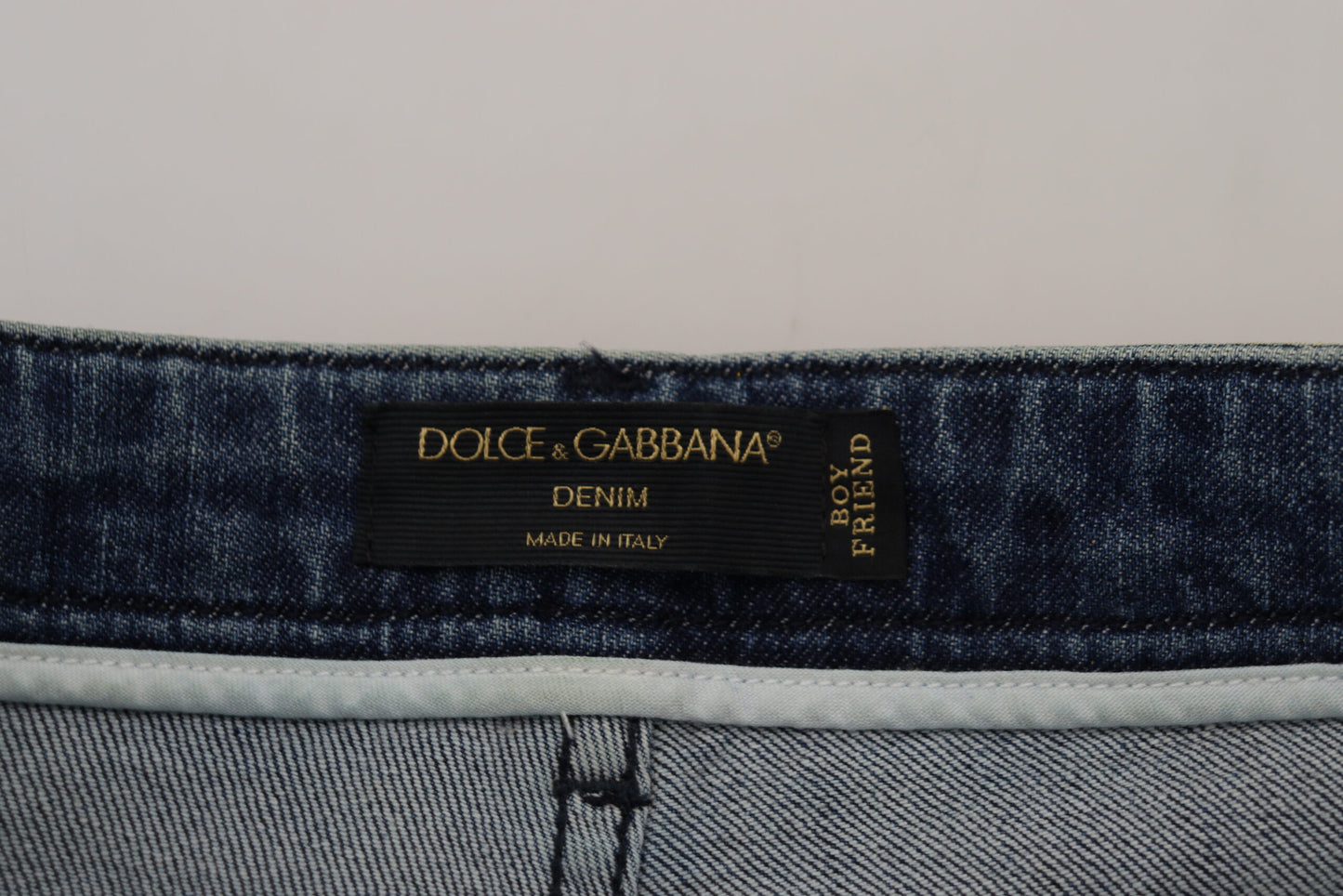 Jean Droit Dolce & Gabbana en Coton Léopard Jaune