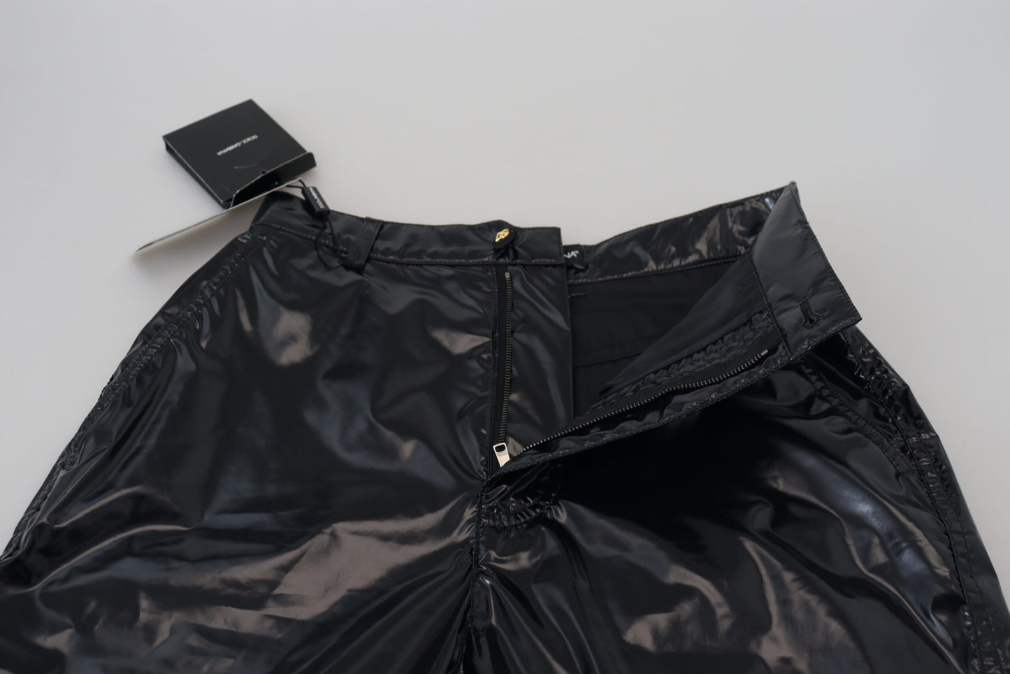 Pantalon skinny taille haute en nylon noir Dolce & Gabbana