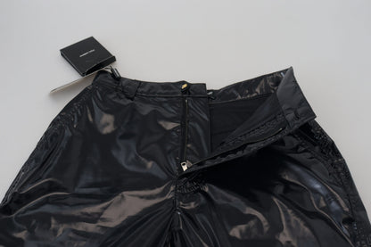 Pantalon skinny taille haute en nylon noir Dolce & Gabbana