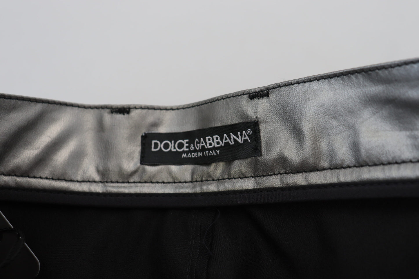 Pantalon skinny taille haute Dolce & Gabbana en argent métallisé