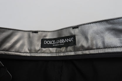 Pantalon skinny taille haute Dolce & Gabbana en argent métallisé
