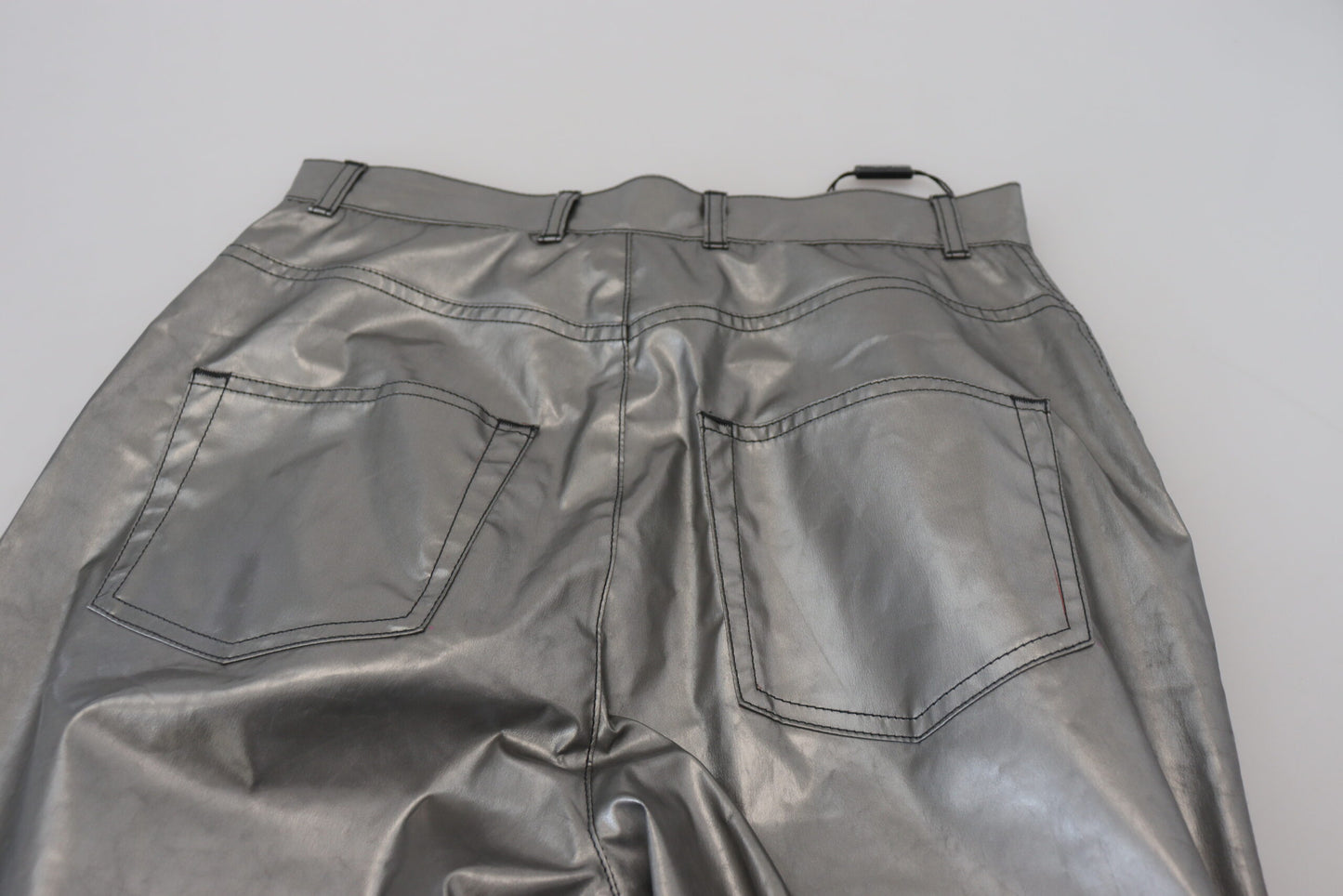 Pantalon skinny taille haute Dolce & Gabbana en argent métallisé
