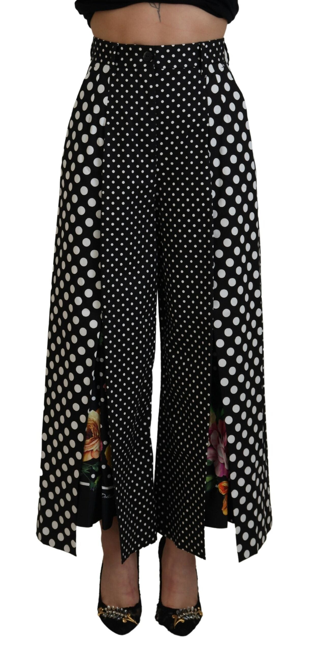 Pantalon taille haute à pois multicolores Dolce & Gabbana