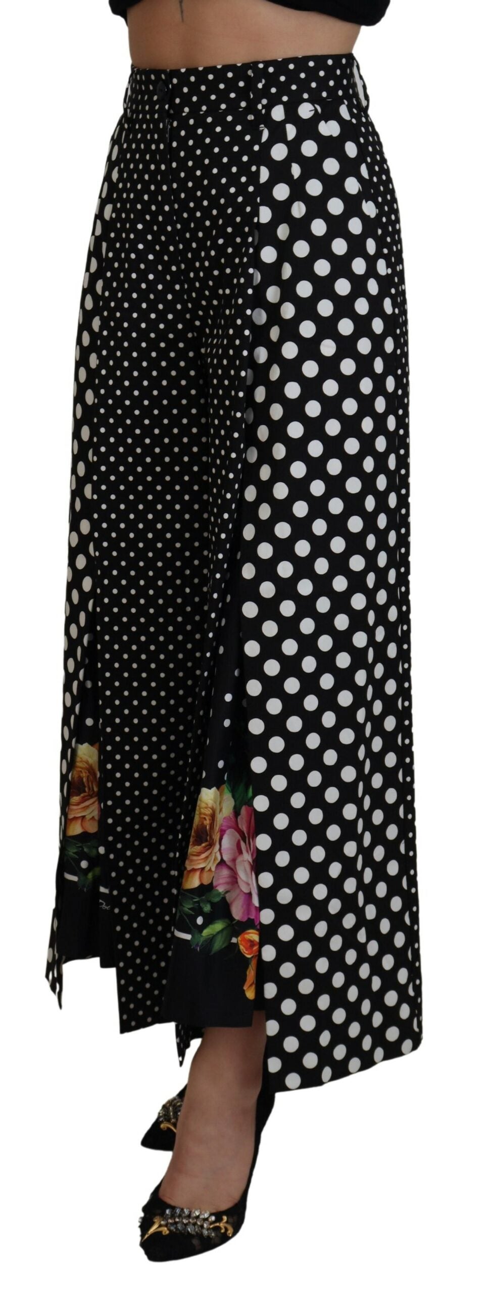 Pantalon taille haute à pois multicolores Dolce & Gabbana