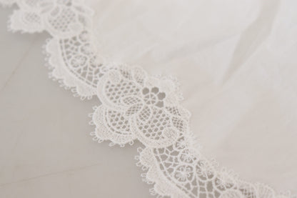 Haut à col roulé Dolce & Gabbana en coton blanc orné de dentelle