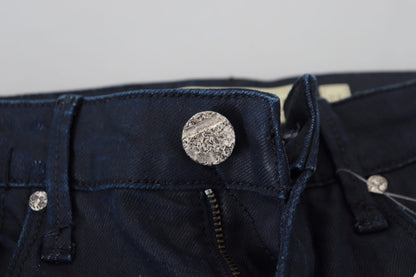 Acht Blue Cotton Skinny Low Waist Women Casual Denim Jeans