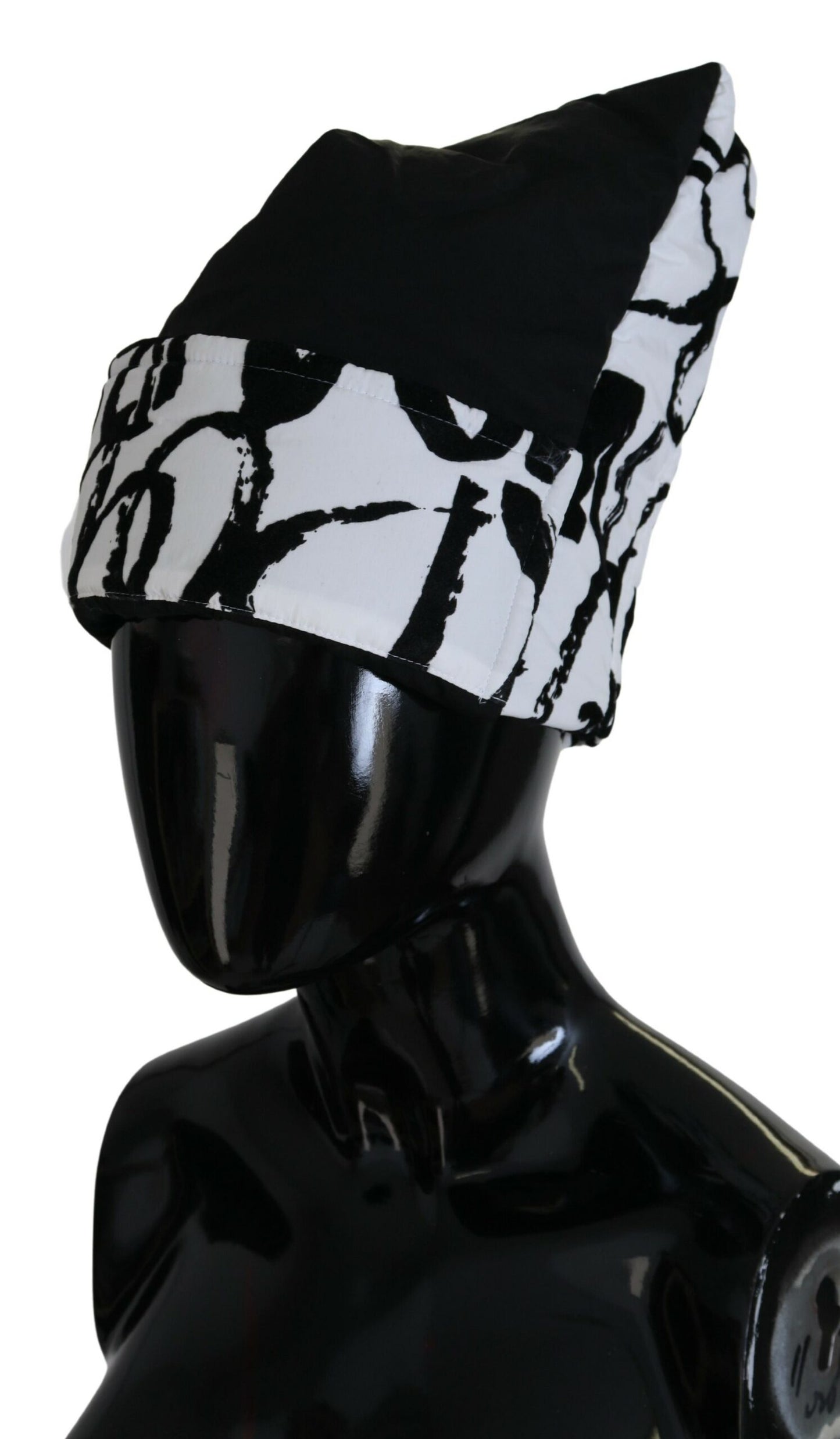 Dolce & Gabbana Bonnet Hiver Femme en Nylon Imprimé Blanc
