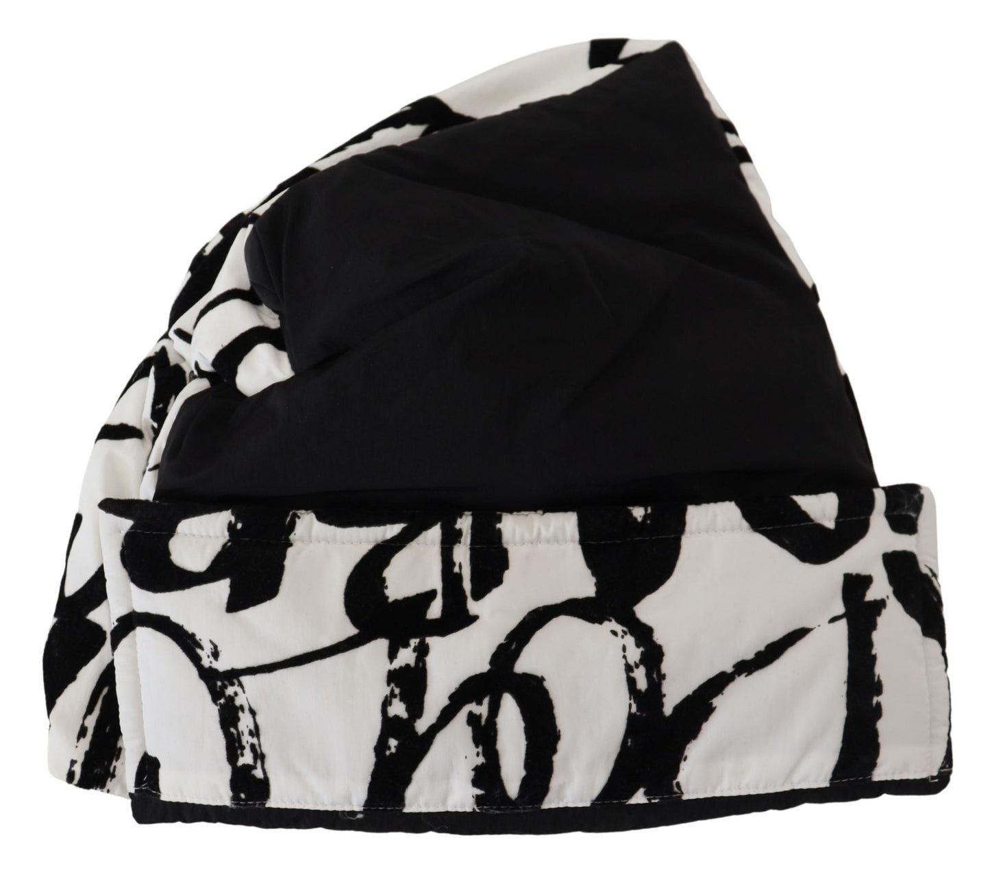 Dolce & Gabbana Bonnet Hiver Femme en Nylon Imprimé Blanc