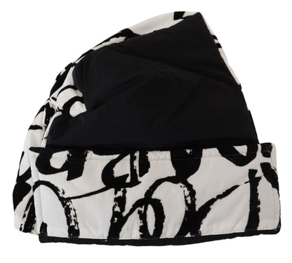 Dolce & Gabbana Bonnet Hiver Femme en Nylon Imprimé Blanc
