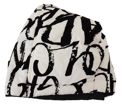 Dolce & Gabbana Bonnet Hiver Femme en Nylon Imprimé Blanc