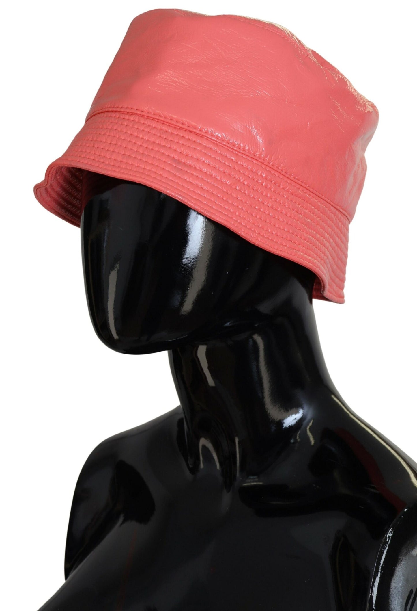 Chapeau Bob Femme Dolce & Gabbana en Similicuir Matelassé Pêche