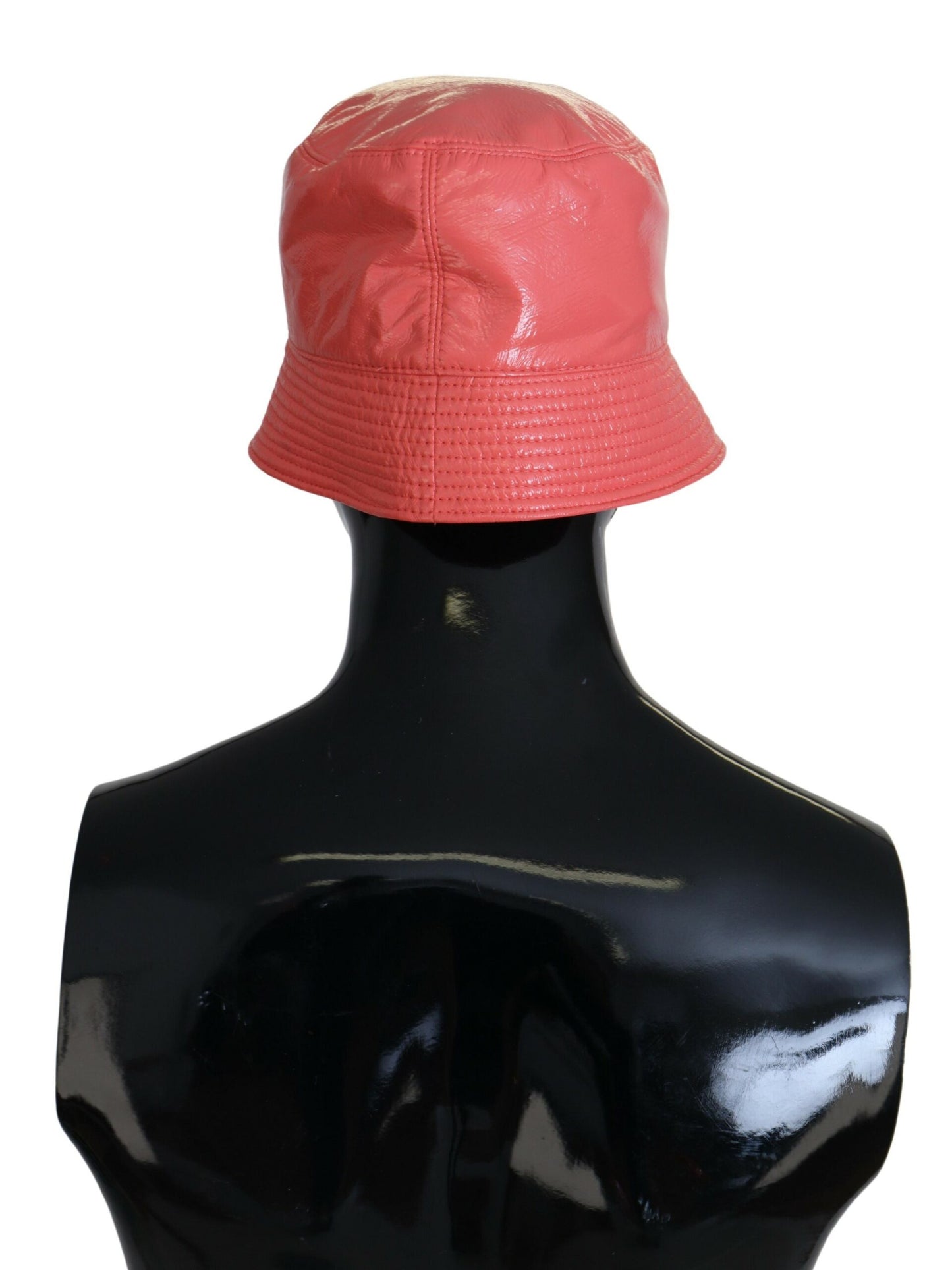 Chapeau Bob Femme Dolce & Gabbana en Similicuir Matelassé Pêche