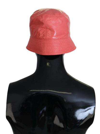 Chapeau Bob Femme Dolce & Gabbana en Similicuir Matelassé Pêche