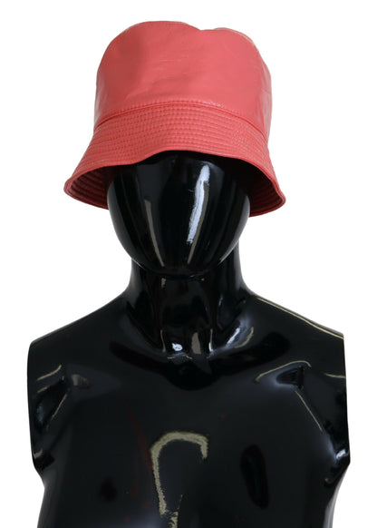 Chapeau Bob Femme Dolce & Gabbana en Similicuir Matelassé Pêche