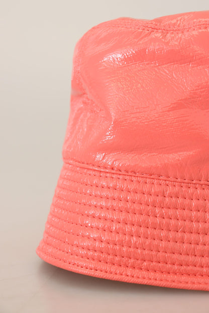 Chapeau Bob Femme Dolce & Gabbana en Similicuir Matelassé Pêche