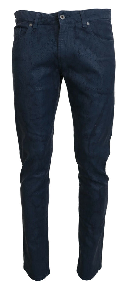 Exte Blue Cotton Tapered Slim Fit Men Casual Denim Jeans