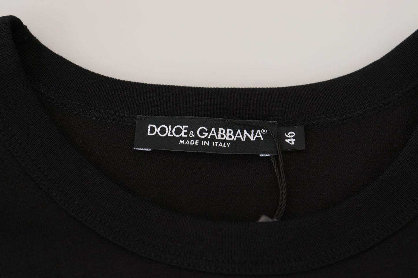 T-shirt en coton noir à manches courtes « Sneak Peek » Dolce & Gabbana
