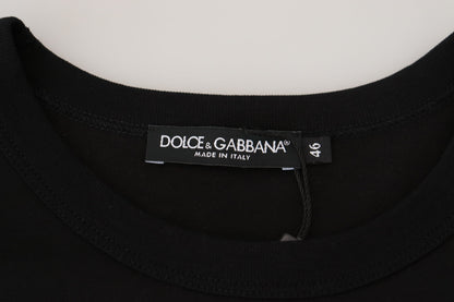 T-shirt en coton noir à manches courtes « Sneak Peek » Dolce & Gabbana