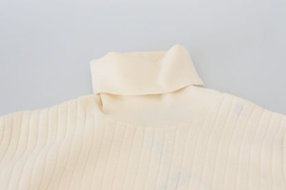 Pull en maille Dolce & Gabbana col roulé ivoire avec poignets usés