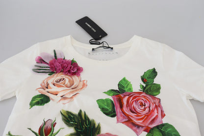 Top Dolce & Gabbana rose blanc à manches courtes imprimé logo DG