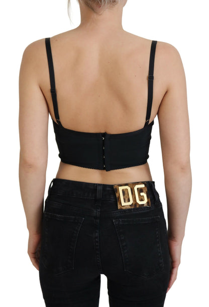 Haut bustier corset court Dolce & Gabbana rose imprimé léopard