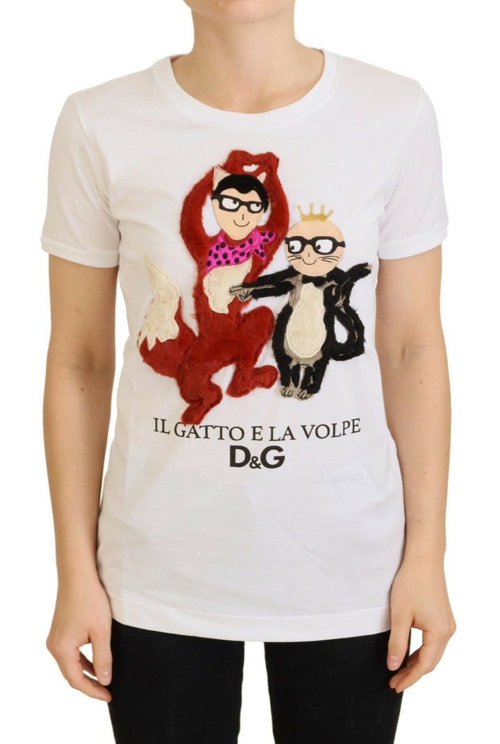 T-shirt Dolce & Gabbana blanc texturé à manches courtes